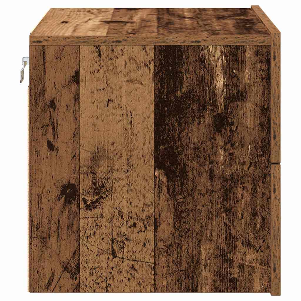 Wandmontierter Nachtschrank 2 pcs Altholz 50 x 39 x 41 cm
