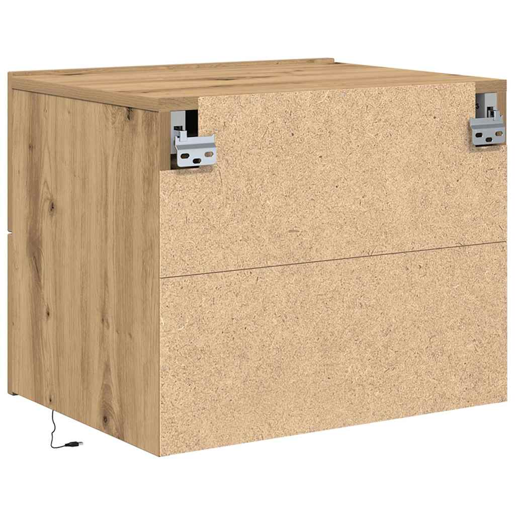 Wandmontierter Nachtschrank 2 pcs Eiche handwerklich
