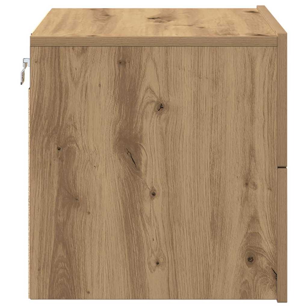 Wandmontierter Nachtschrank 2 pcs Eiche handwerklich