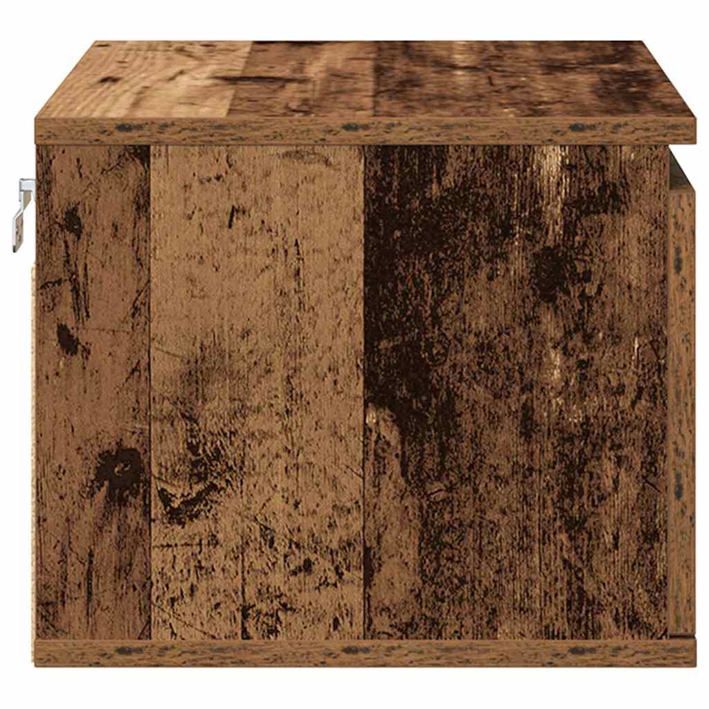 Wandmontierter Nachtschrank mit 2 pcs Altholz 50 x 36 x 30 cm