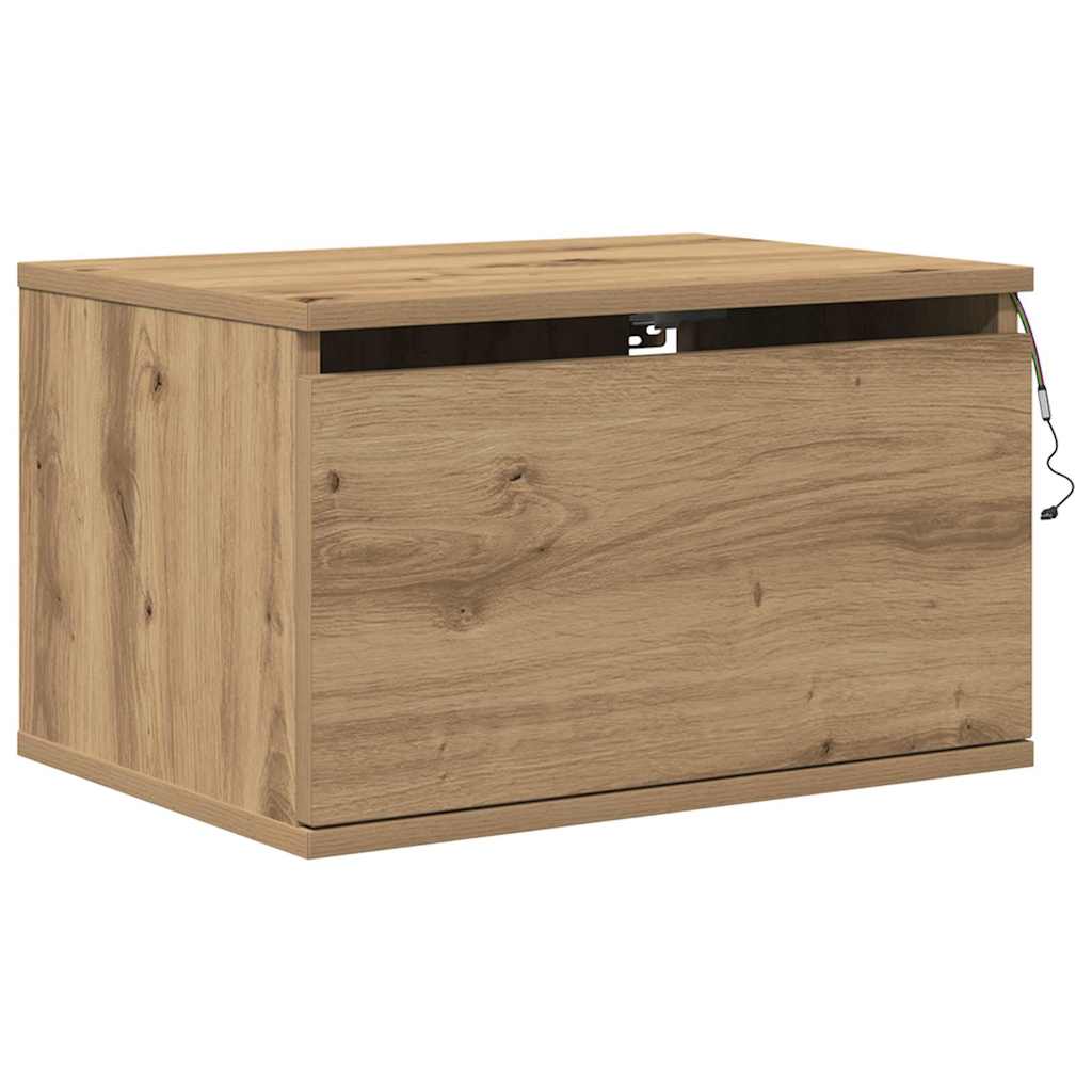 Wandmontierter Nachtschrank with 2 pcs Eiche handwerklich