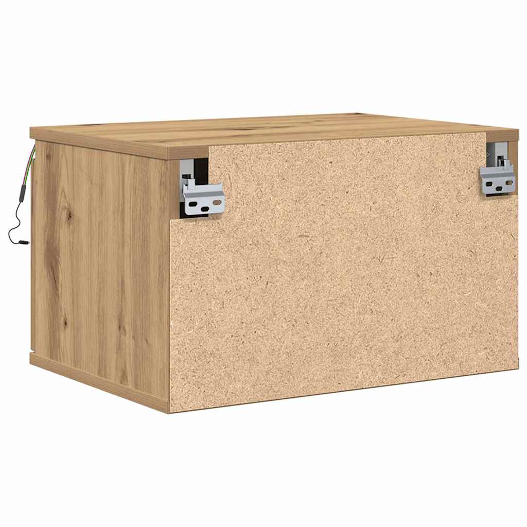 Wandmontierter Nachtschrank with 2 pcs Eiche handwerklich