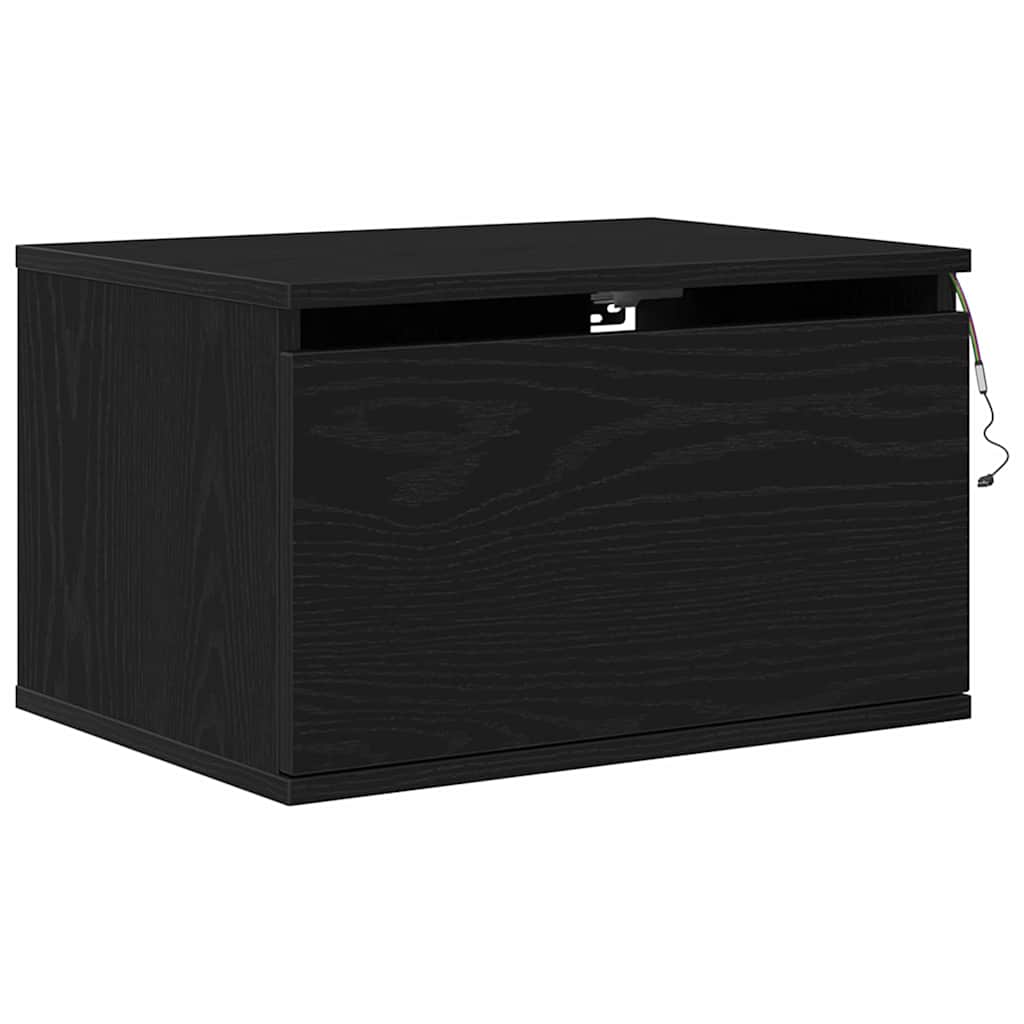 Wandmontierter Nachtschrank Schwarze Eiche 50 x 36 x 30 cm