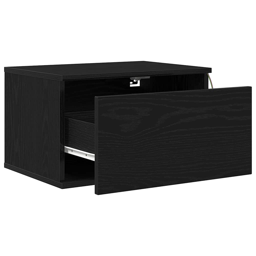 Wandmontierter Nachtschrank Schwarze Eiche 50 x 36 x 30 cm
