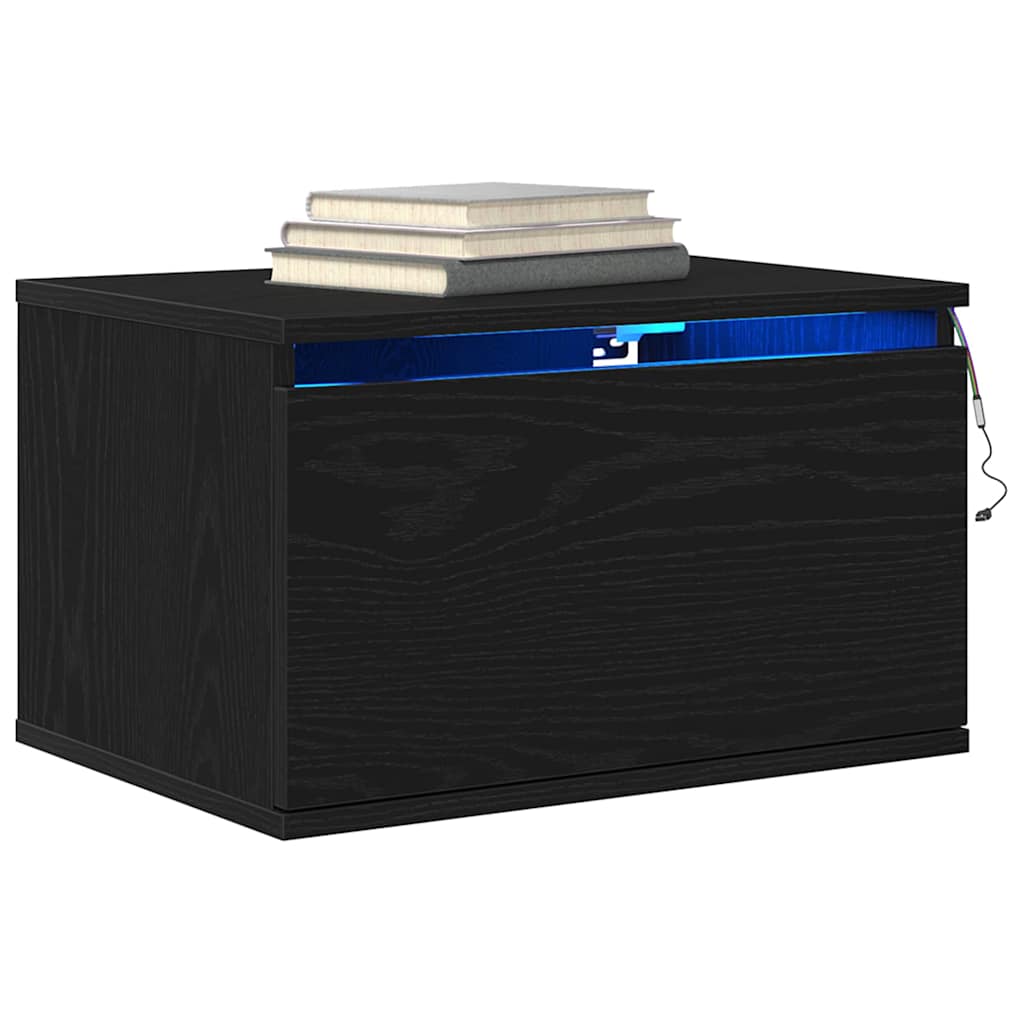 Wandmontierter Nachtschrank Schwarze Eiche 50 x 36 x 30 cm