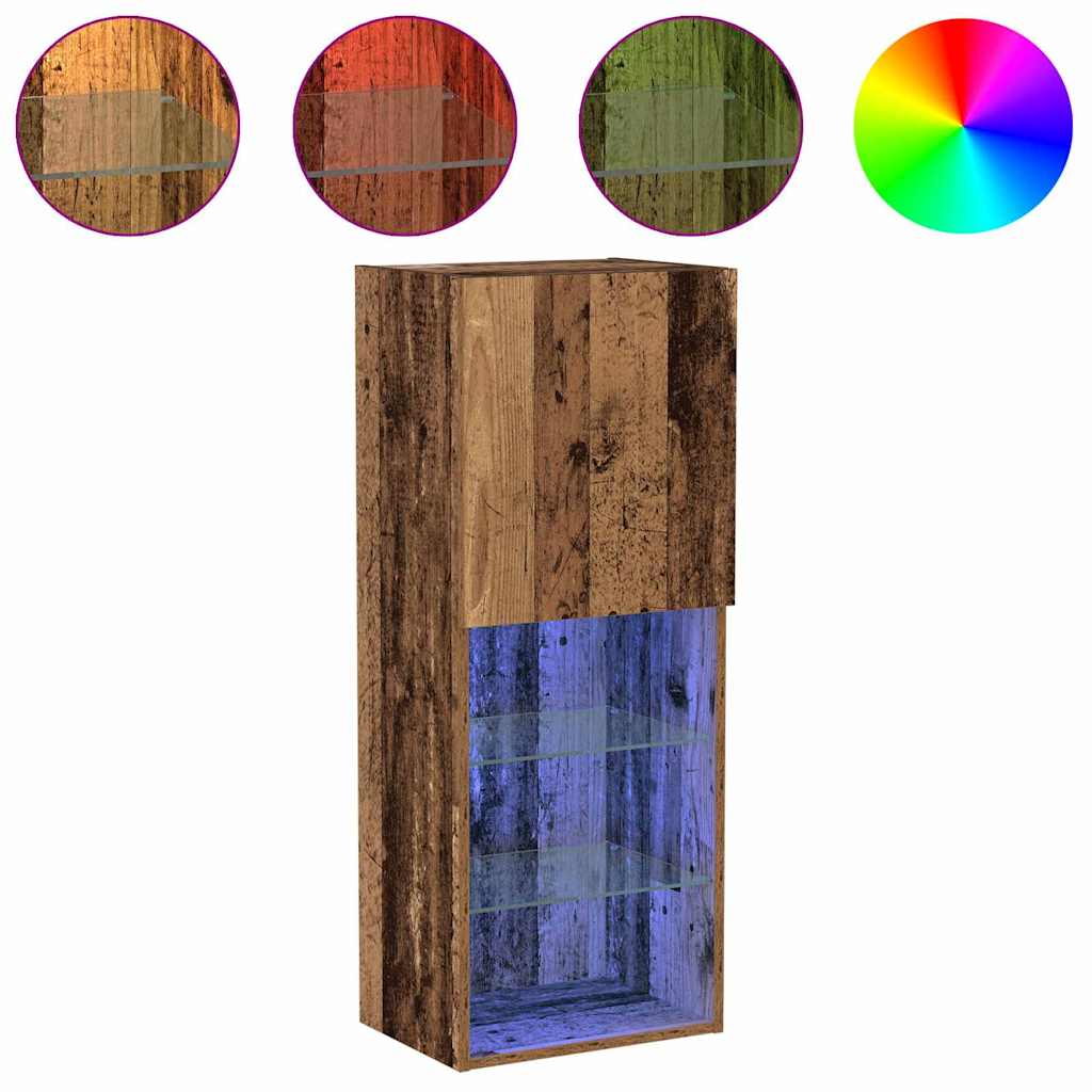 Wandmontierter TV Schrank Altholz 40,5 x 30 x 102 cm