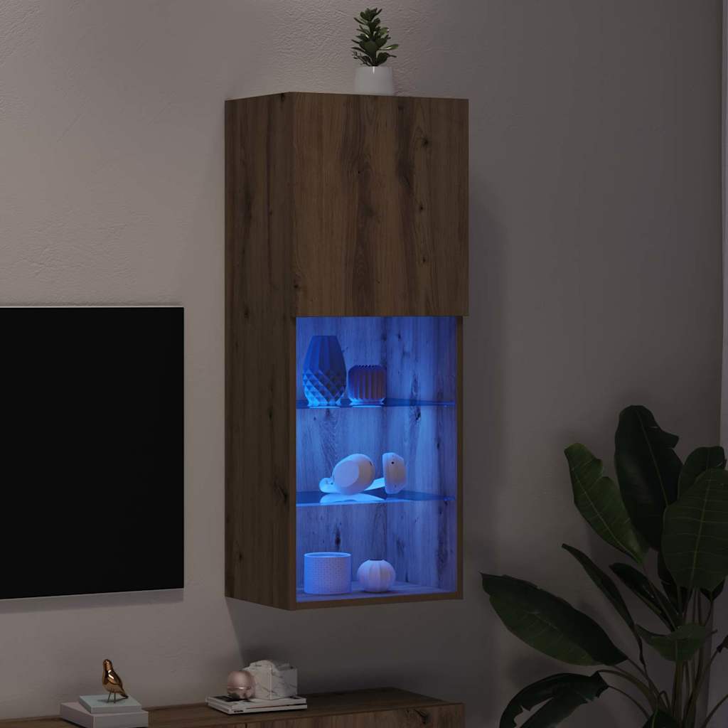 Wandmontierter TV Schrank Artisan-Eiche 40,5 x 30 x 102 cm