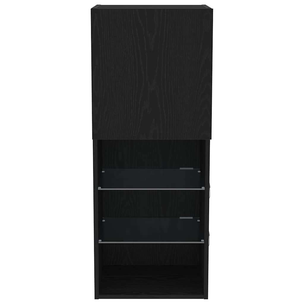 Wandmontierter TV Schrank Wandmontiert Schwarz Eichen-Optik
