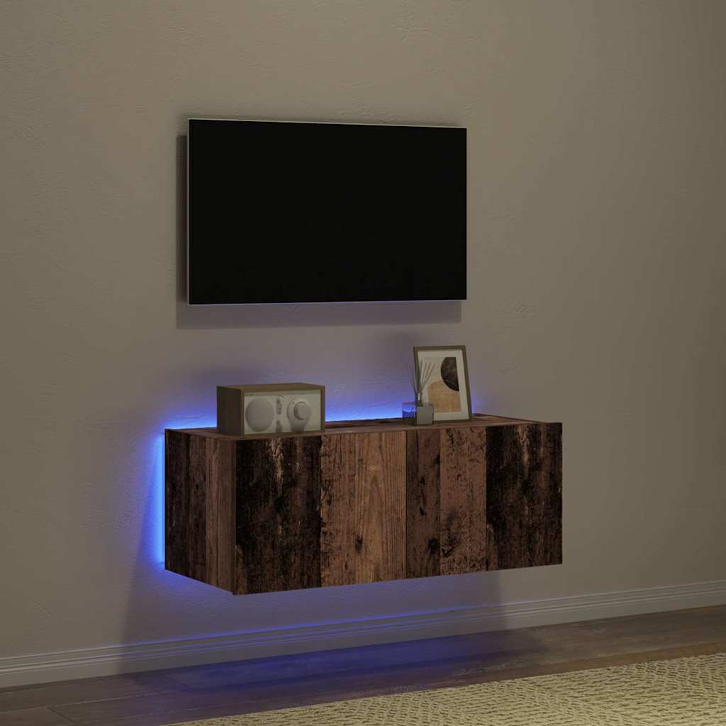 TV-Wandregal Wandmontiert Altholz 80 x 35 x 31 cm Holzwerkstoff