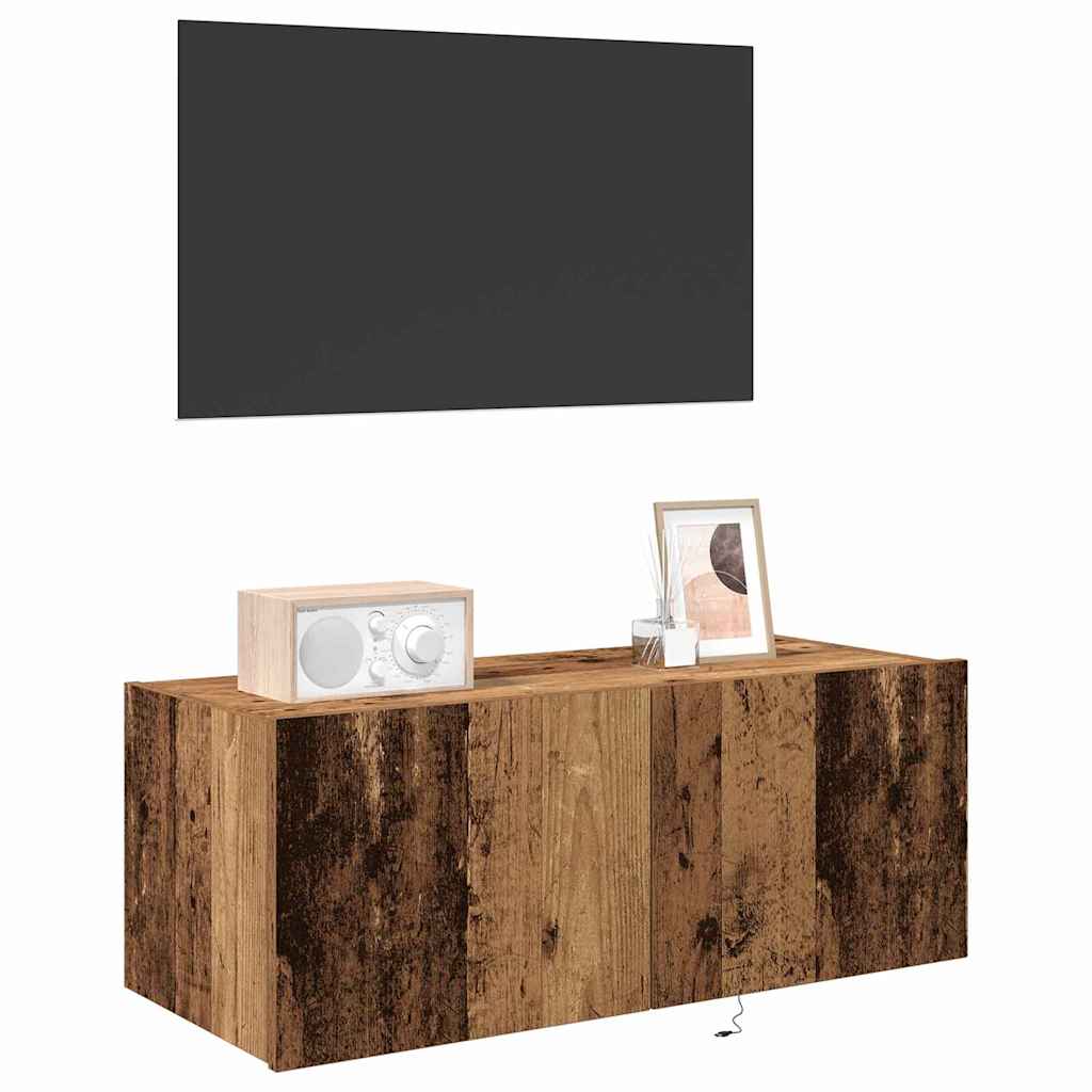 TV-Wandregal Wandmontiert Altholz 80 x 35 x 31 cm Holzwerkstoff