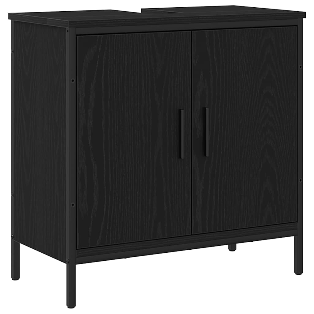 Waschbeckenunterschrank mit Tür Schwarze Eiche 60 x 30 x 60 cm