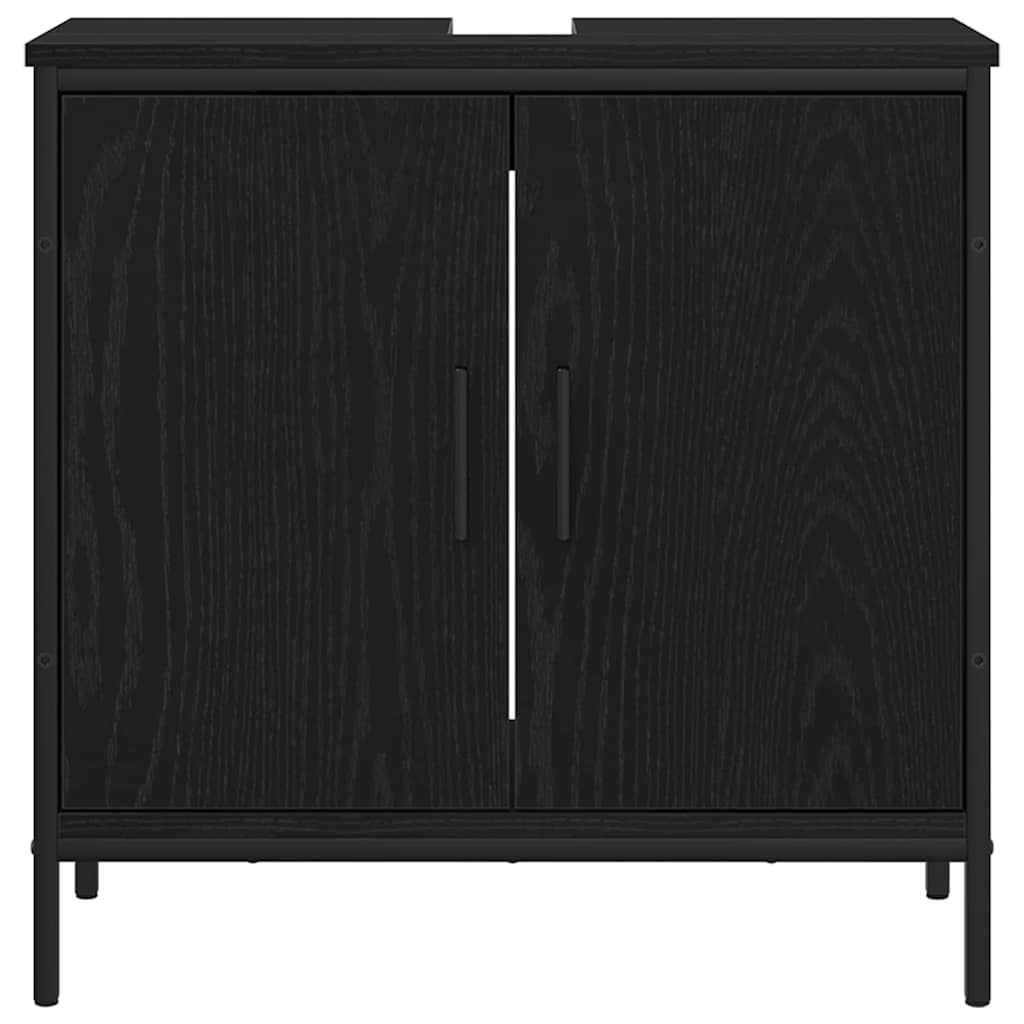 Waschbeckenunterschrank mit Tür Schwarze Eiche 60 x 30 x 60 cm