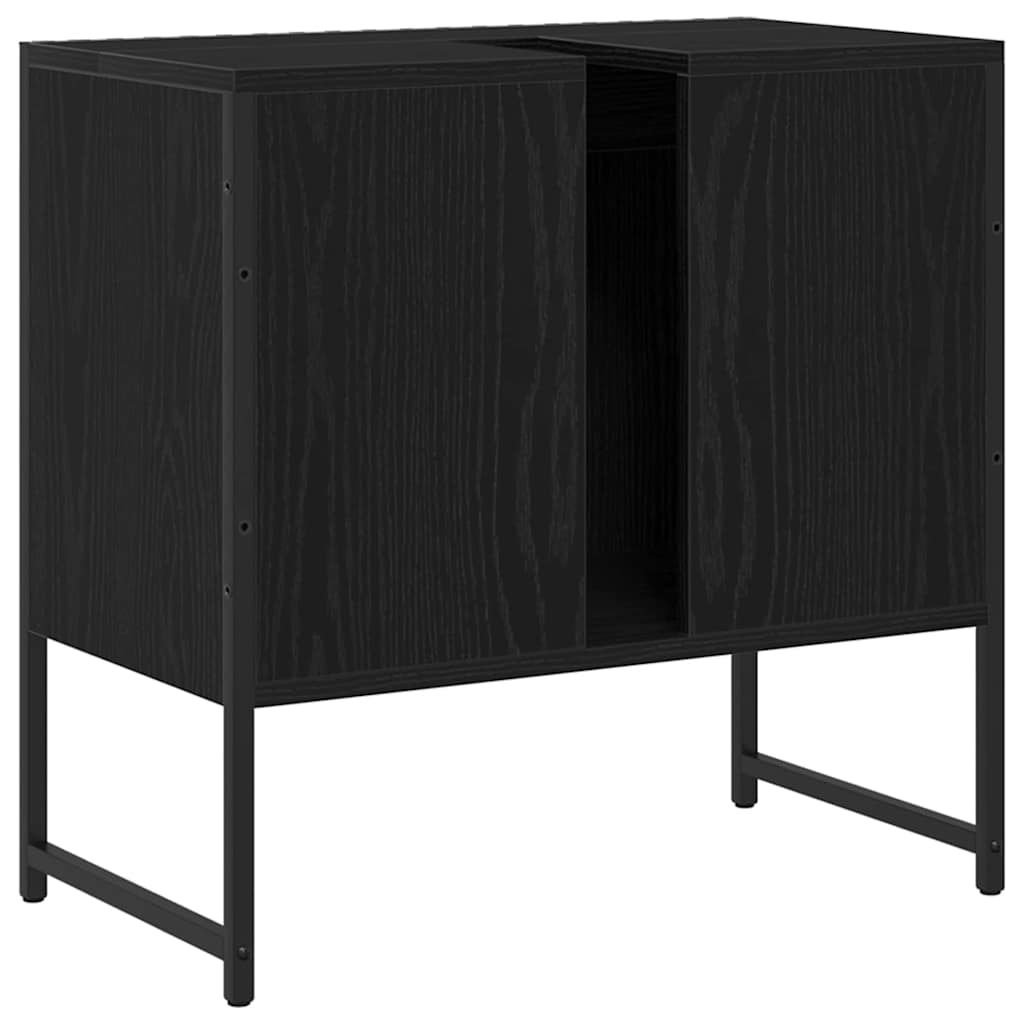 Waschbeckenunterschrank mit Tür Schwarze Eiche 60 x 30 x 60 cm