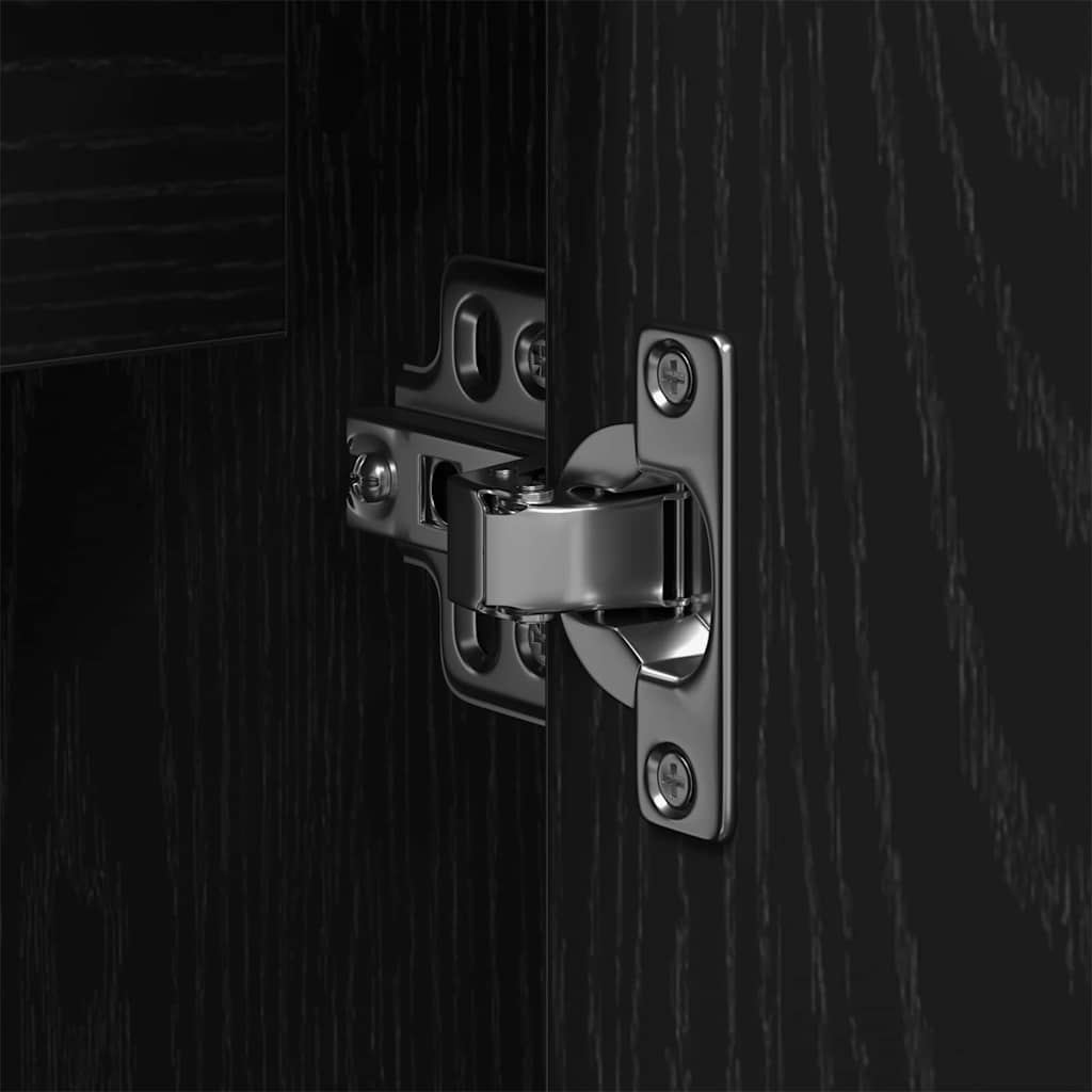 Waschbeckenunterschrank Schwarz Eichen-Optik 80 x 30 x 60 cm