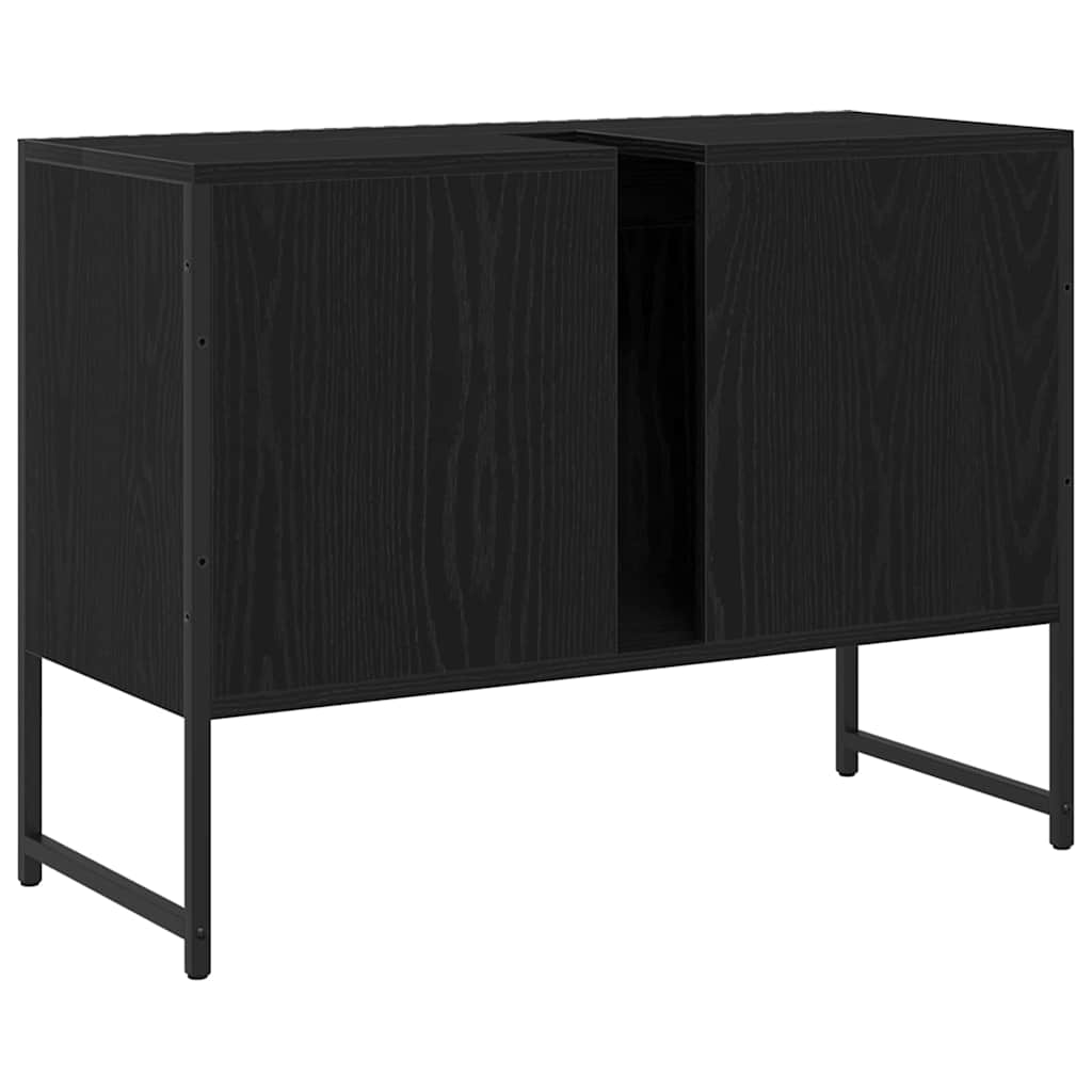 Waschbeckenunterschrank mit Tür Schwarze Eiche 80 x 30 x 60 cm