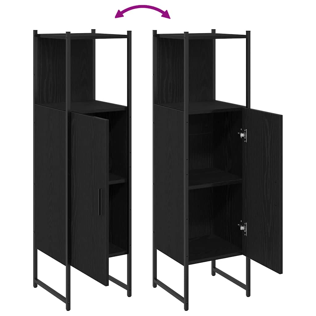 Badezimmer Schrank mit Regal Schwarze Eiche 33 x 33 x 120.5 cm