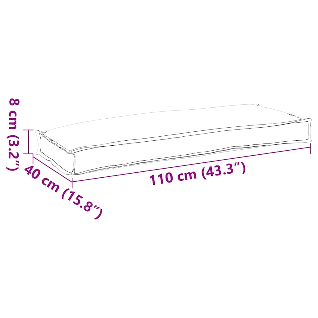 Kissen Anthrazit 110 x 40 x 8 cm Oxford-Stoff