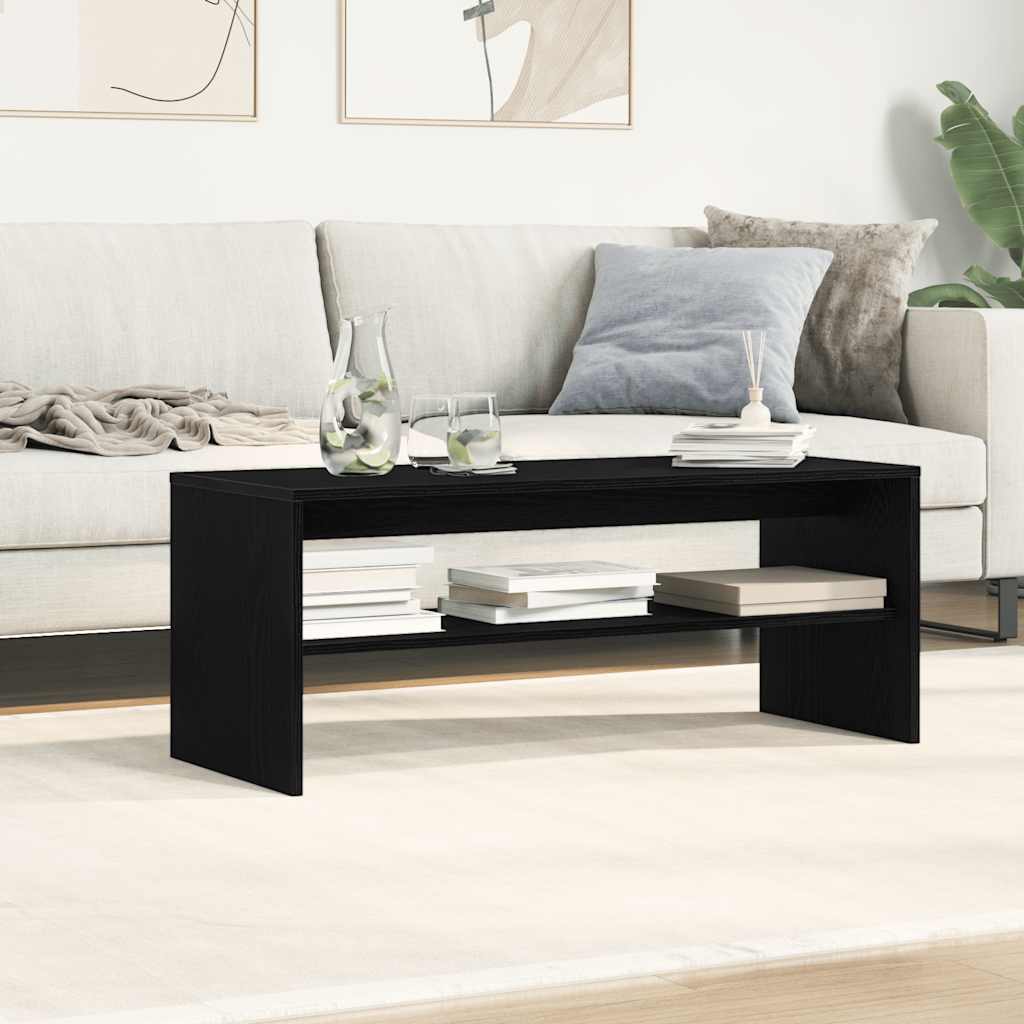 Meuble TV aspect chêne noir 100x40x40 cm matériau à base de bois