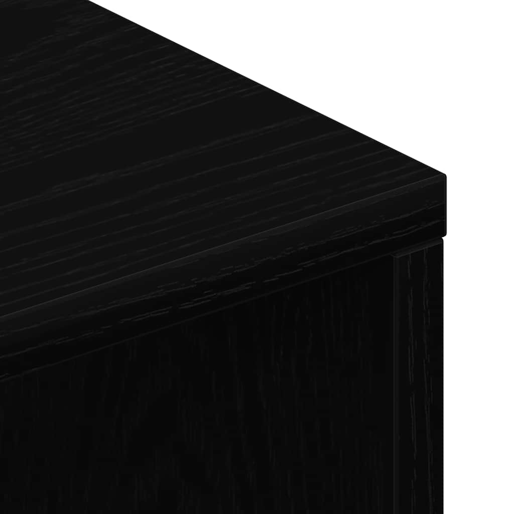 Meuble TV aspect chêne noir 100x40x40 cm matériau à base de bois