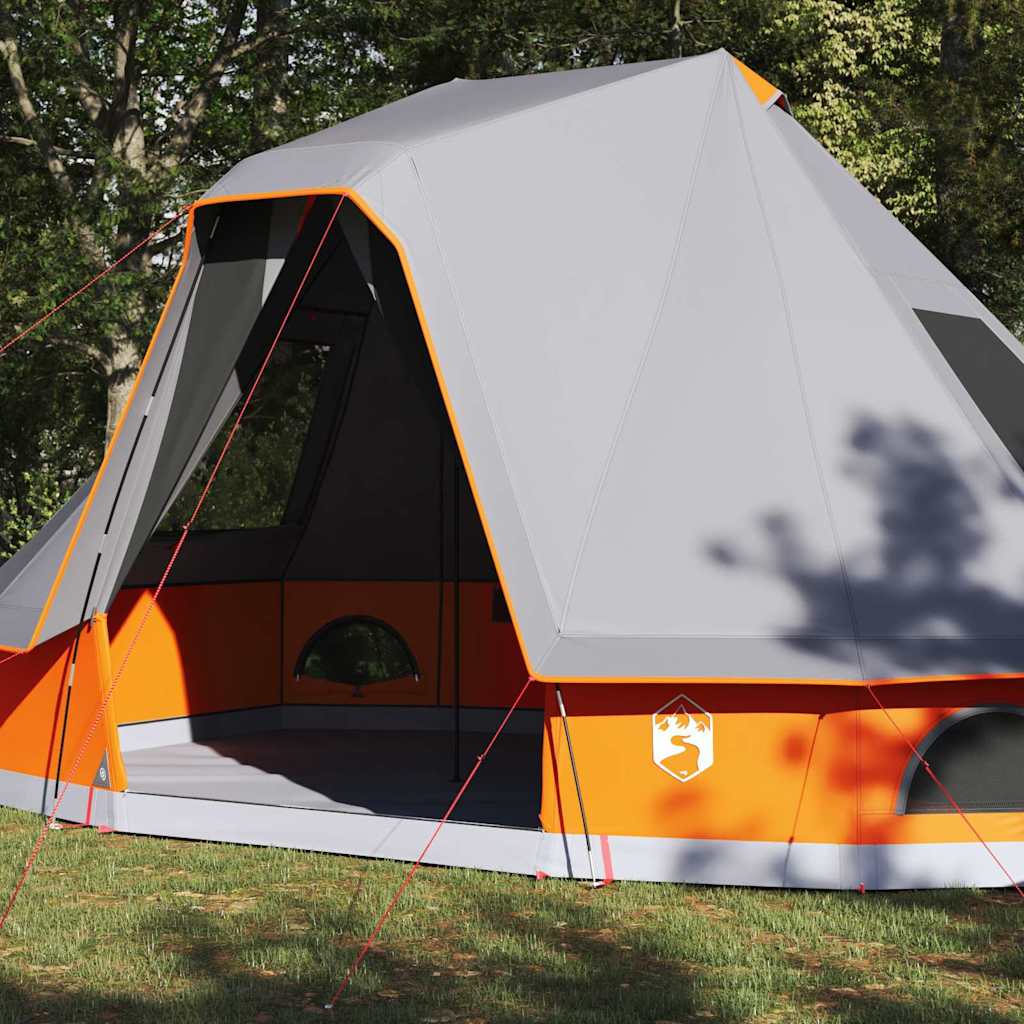 Familien-Tipi-Zelt mit Dach Grau und Orange 466 x 310 x 240 cm