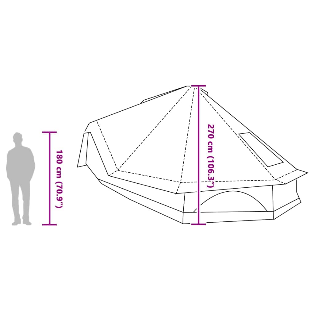 Tipi Zelt 10 Personen Blau Taft