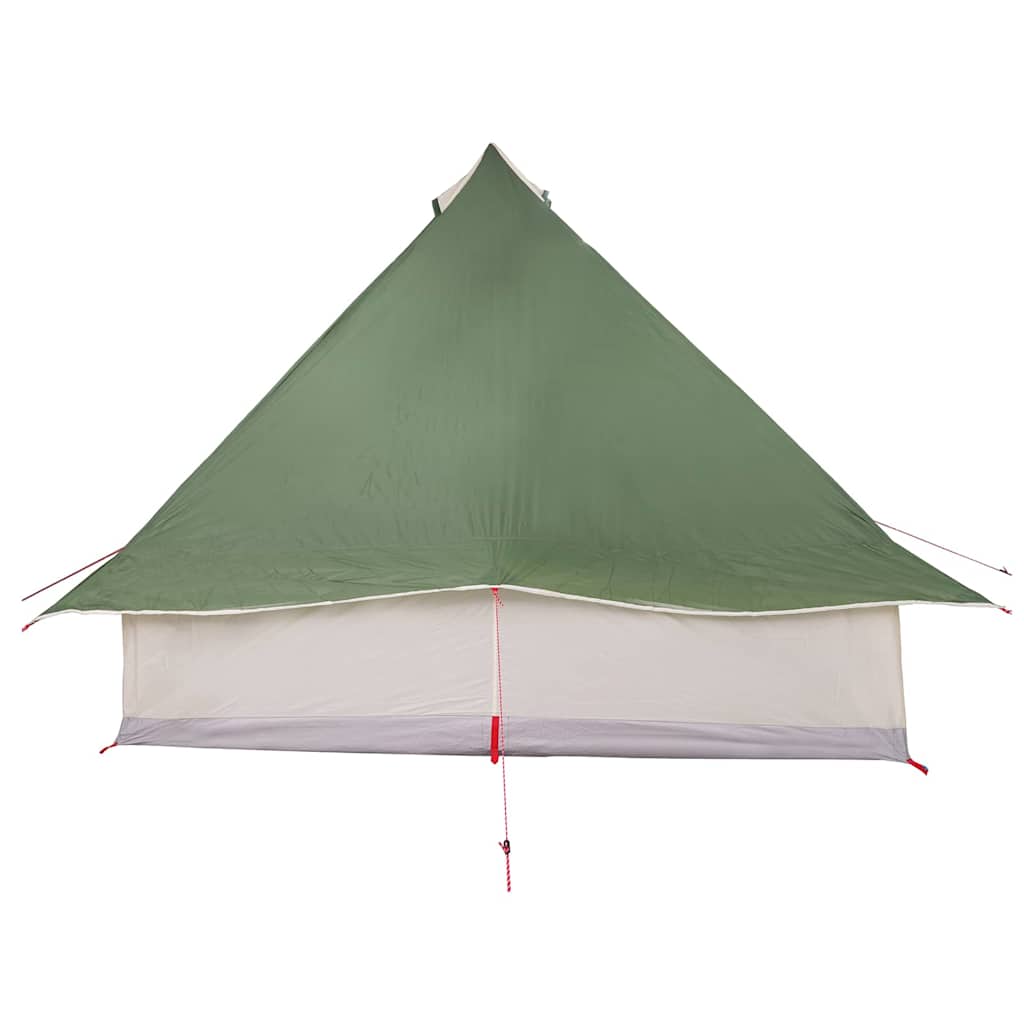 Familien-Tipi-Zelt mit Dach Grün und Braun 358 x 296 x 258 cm