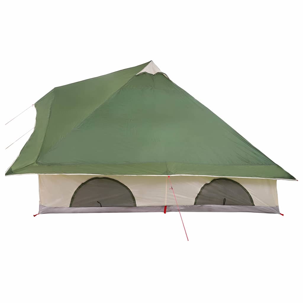 Familien-Tipi-Zelt mit Dach Grün und Braun 358 x 296 x 258 cm