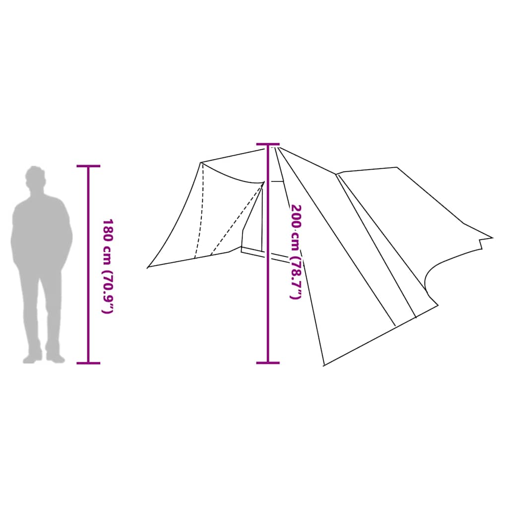 Tipi Zelt mit Dach mit Speicher Blau 660 x 456 x 200 cm Taft