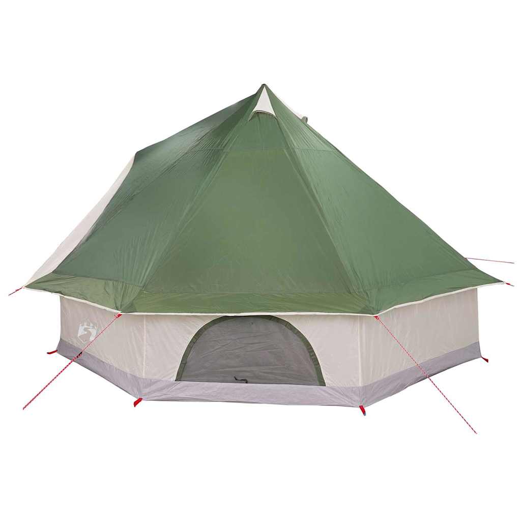 Familien-Tipi-Zelt mit Dach Grün und Beige 400 x 346 x 250 cm