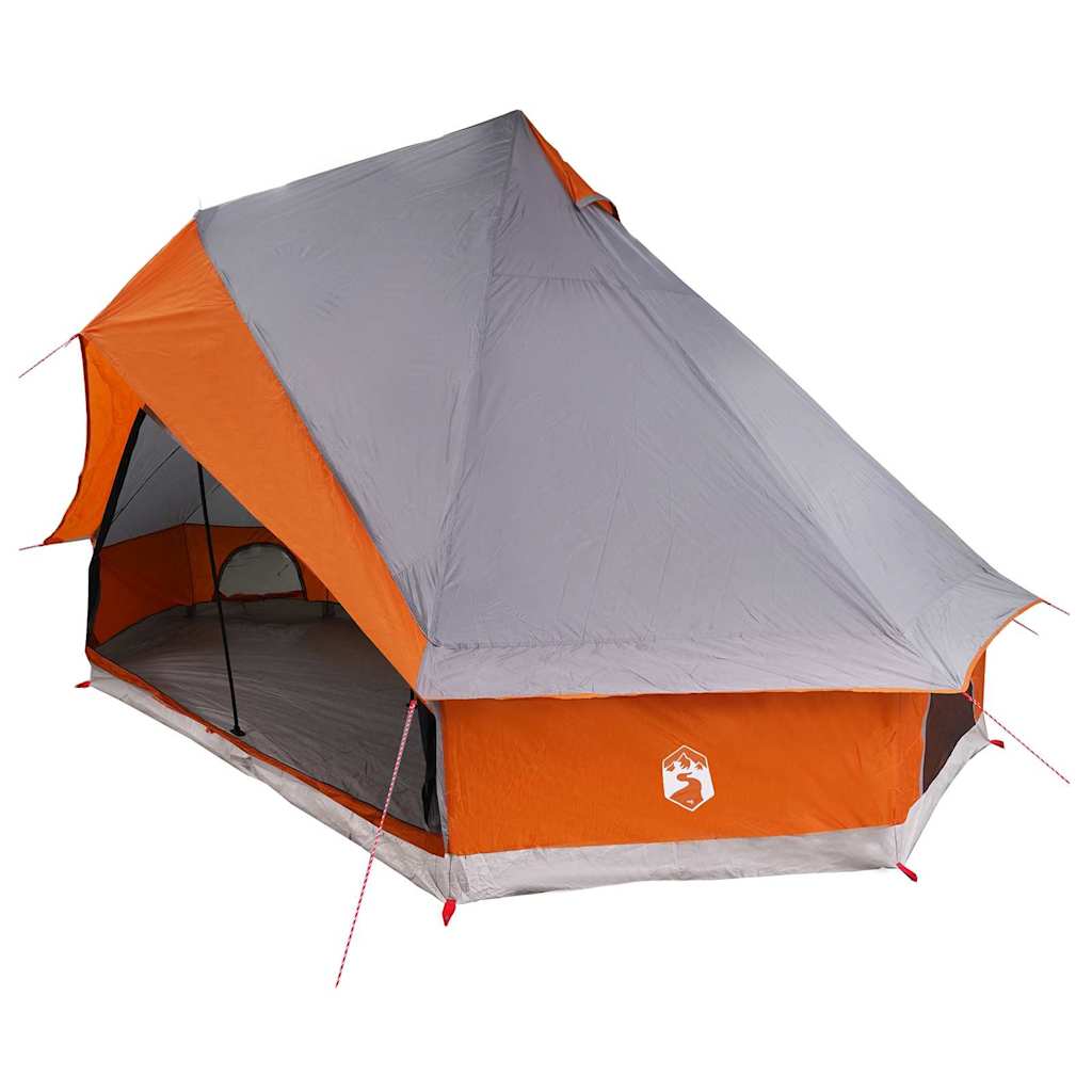 Familien-Tipi-Zelt mit Dach Grau und Orange 400 x 346 x 250 cm
