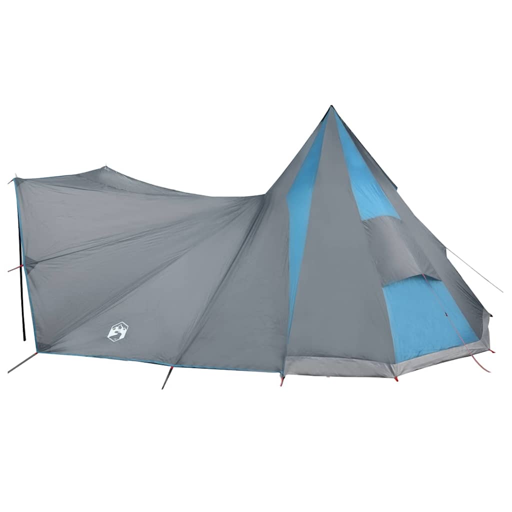 Familien-Tipi-Zelt mit Dach Blau und Grau 510 x 690 x 330 cm