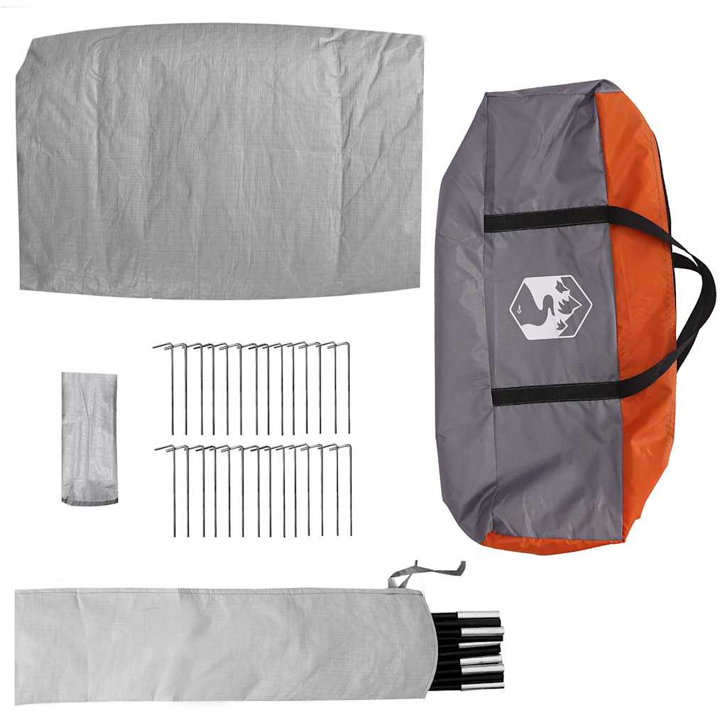 Zelt Grau und Orange 370 x 230 x 185 cm Polyester und Fiberglas