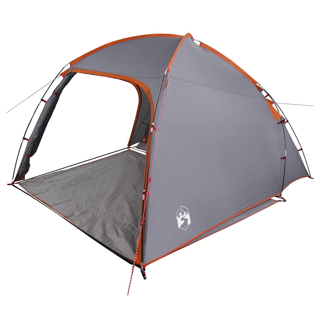 Zelt Grau und Orange 370 x 230 x 185 cm Polyester und Fiberglas
