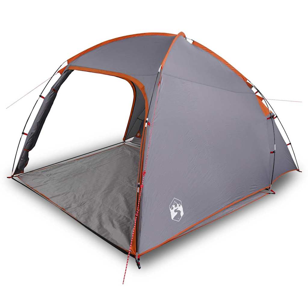 Zelt Grau und Orange 370 x 230 x 185 cm Polyester und Fiberglas