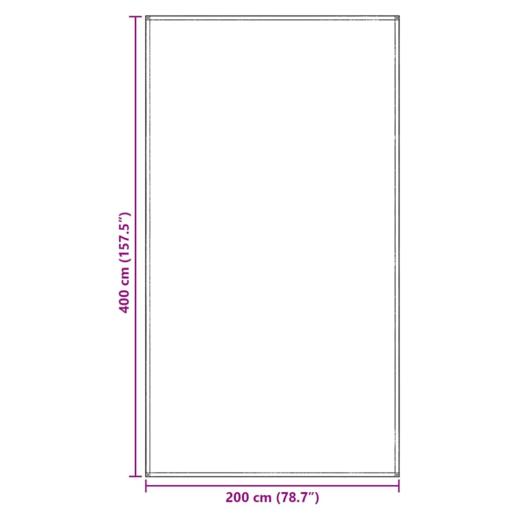 Zeltteppich Hellgrau 400 x 200 cm Polyethylen