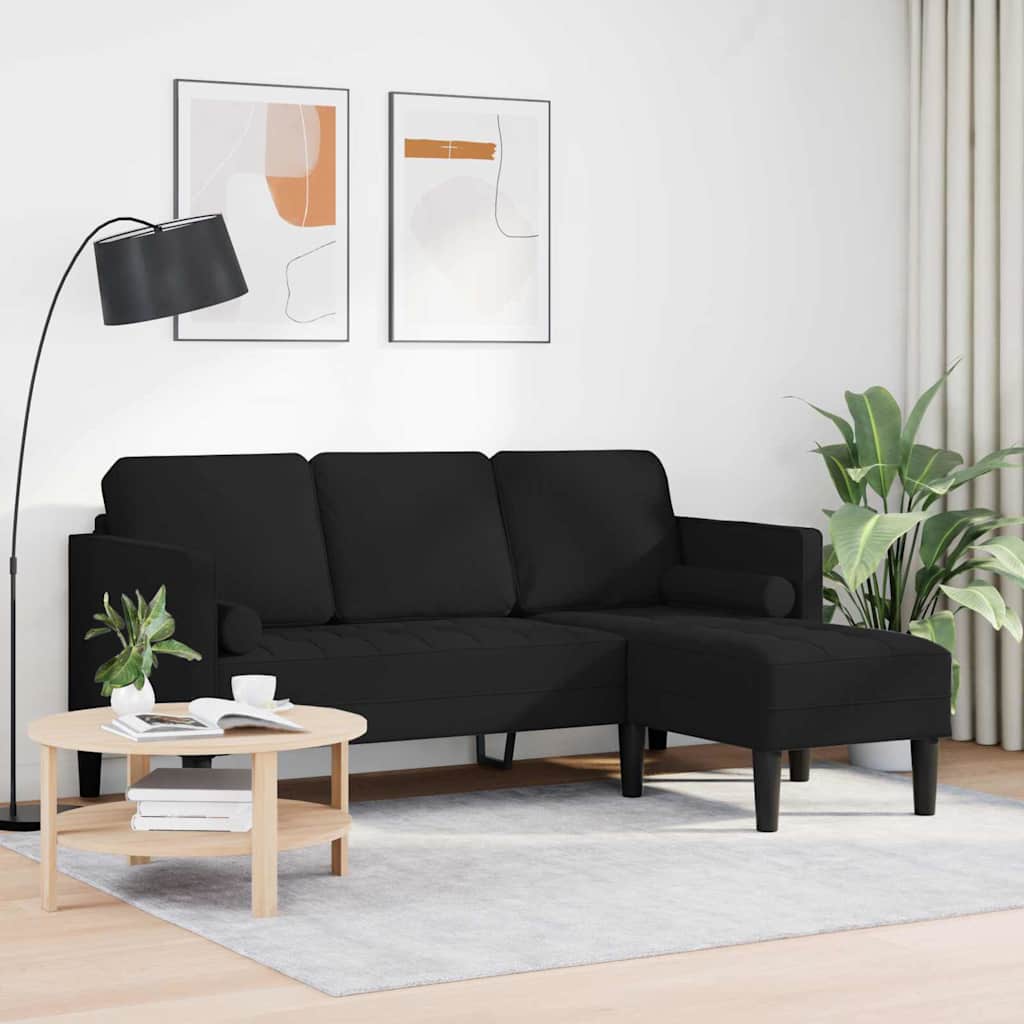 Sofa Set Schwarz 173 x 131 x 67 cm Stoff