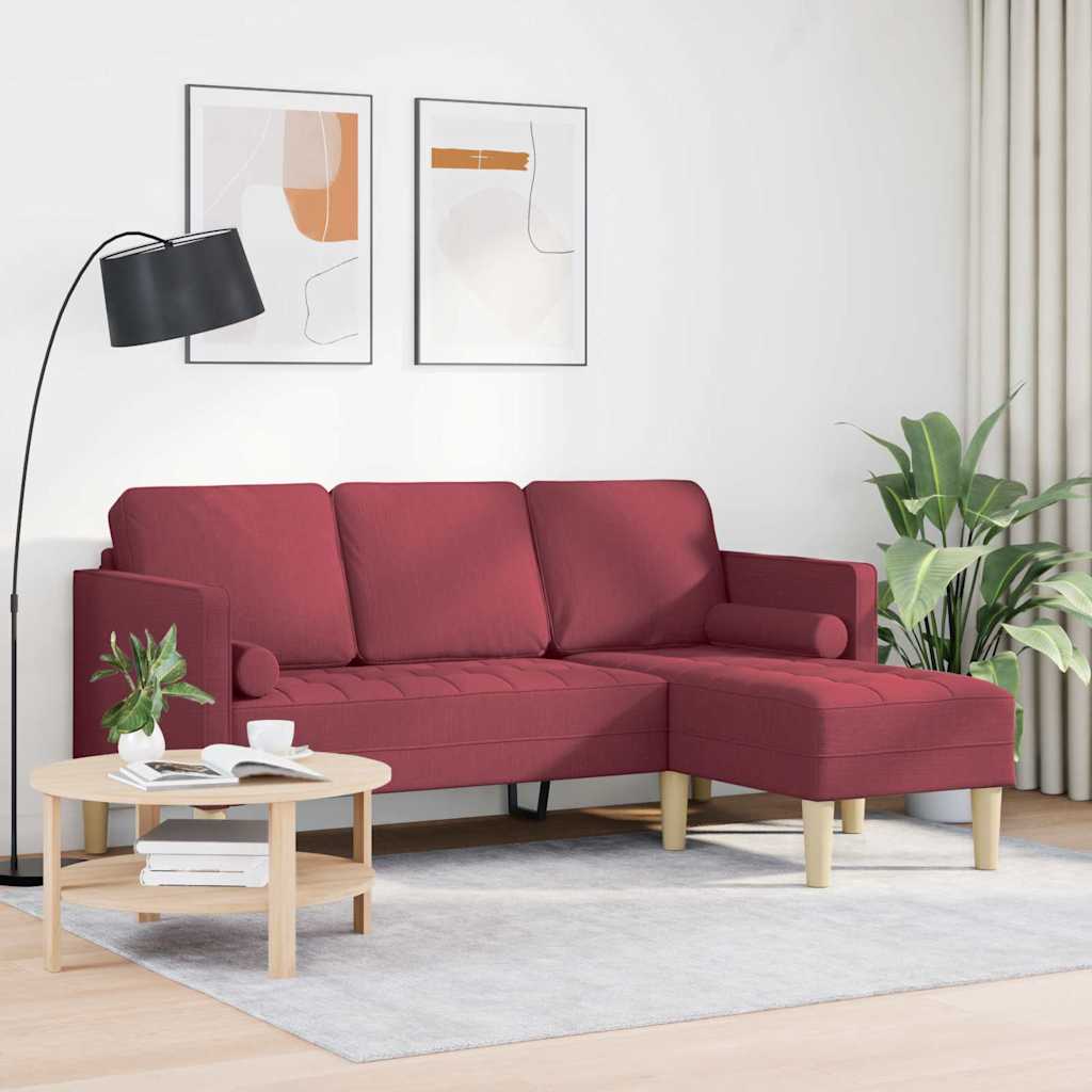Sofa Set Weinrot 173 x 131 x 67 cm Stoff