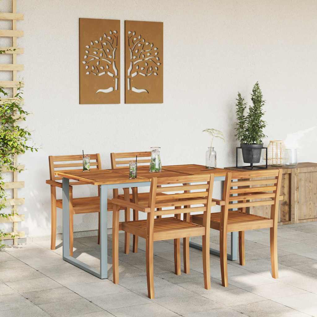 Garten-Eßtisch Grau 140 x 80 x 75 cm