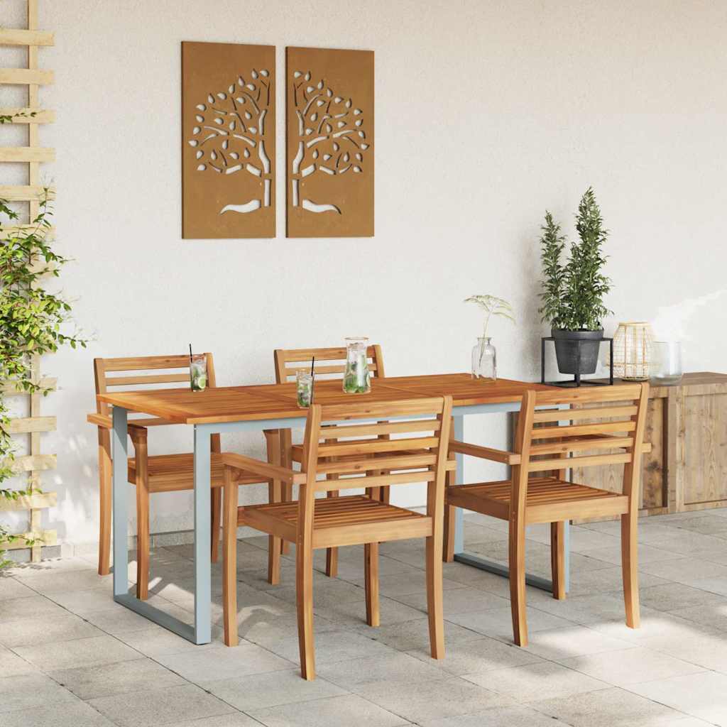 Garten-Eßtisch Grau 160 x 80 x 75 cm