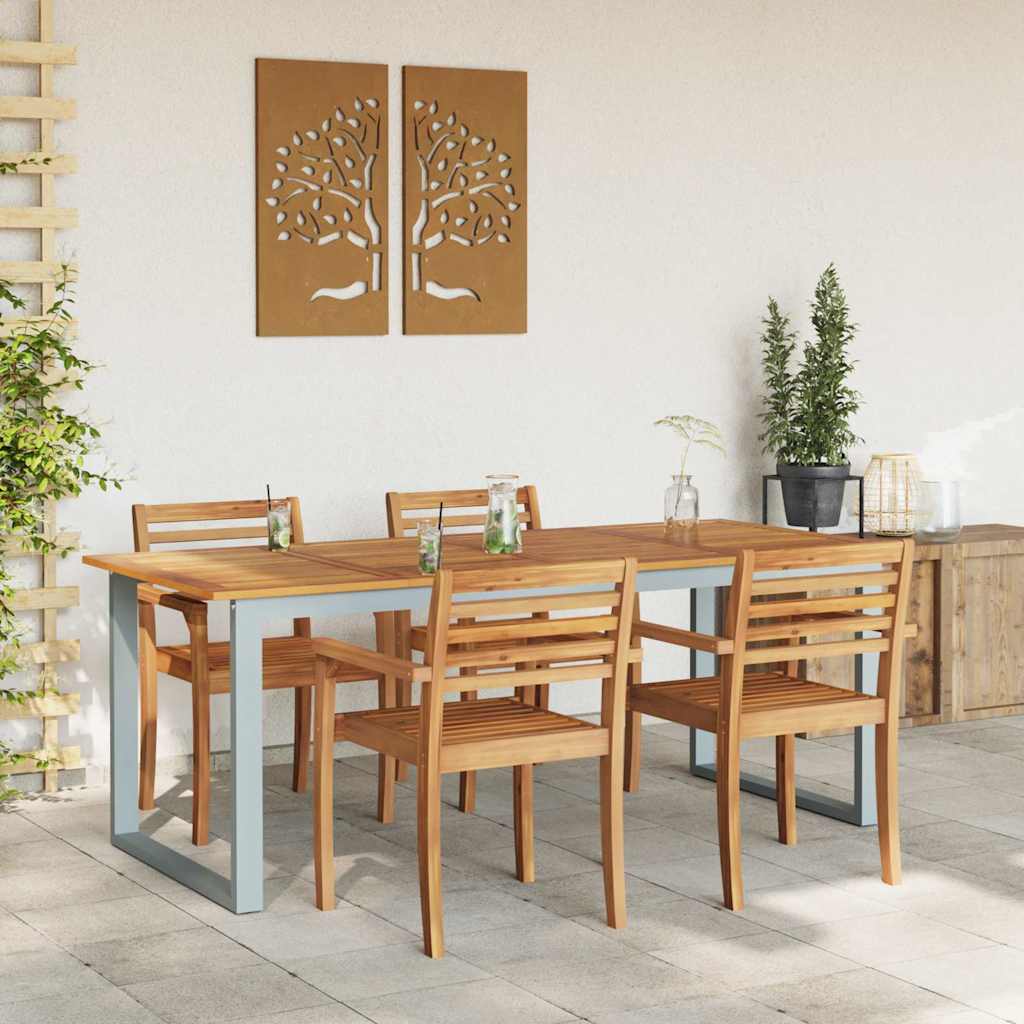 Garten-Eßtisch Grau 200 x 90 x 75 cm
