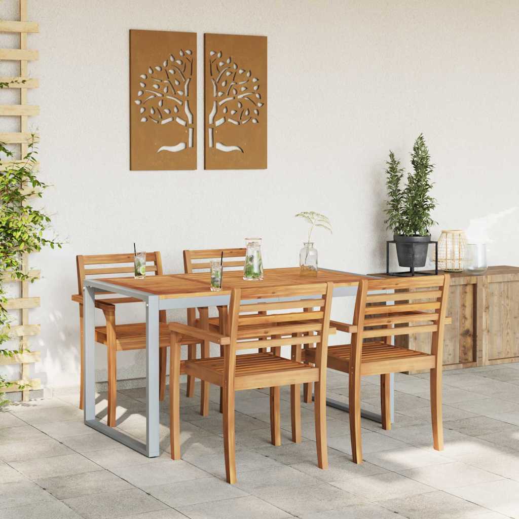 Garten-Eßtisch Grau 140 x 80 x 75 cm