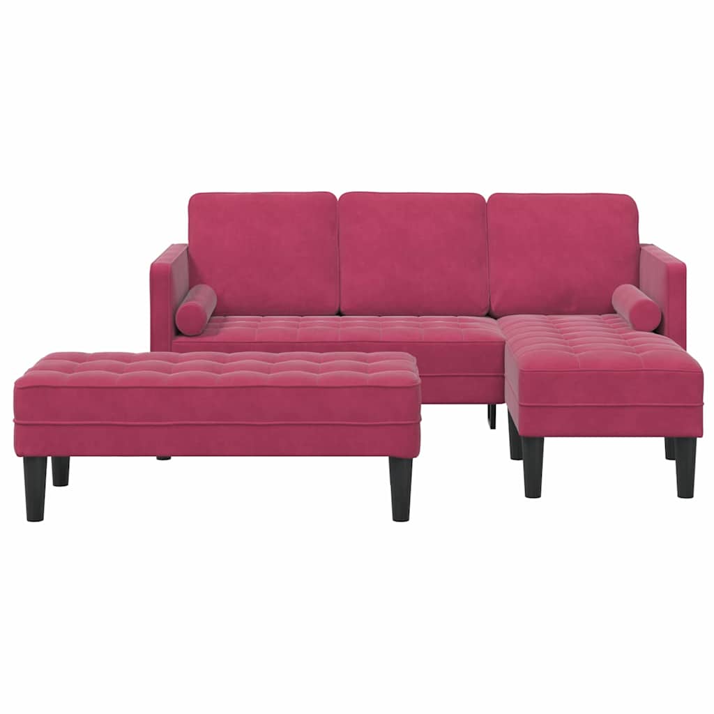 Sofa Set 2 pcs Weinrot 173 x 131 x 67 cm Samt