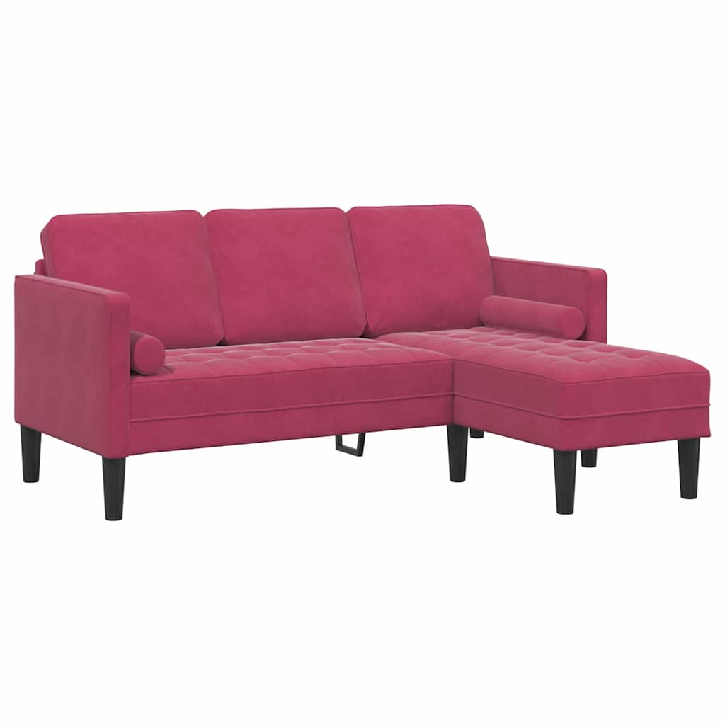 Sofa Set 2 pcs Weinrot 173 x 131 x 67 cm Samt