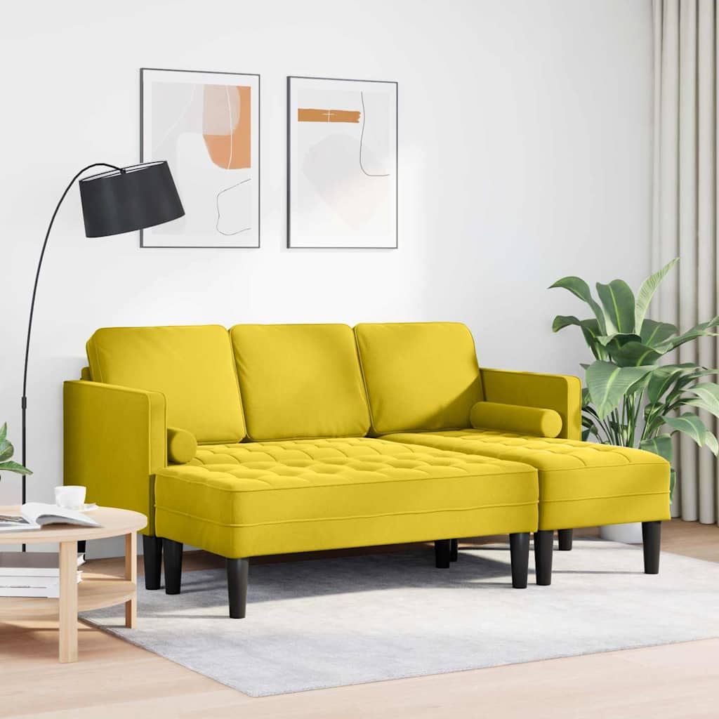 Sofa Set 2 pcs Gelb 173 x 131 x 67 cm Samt