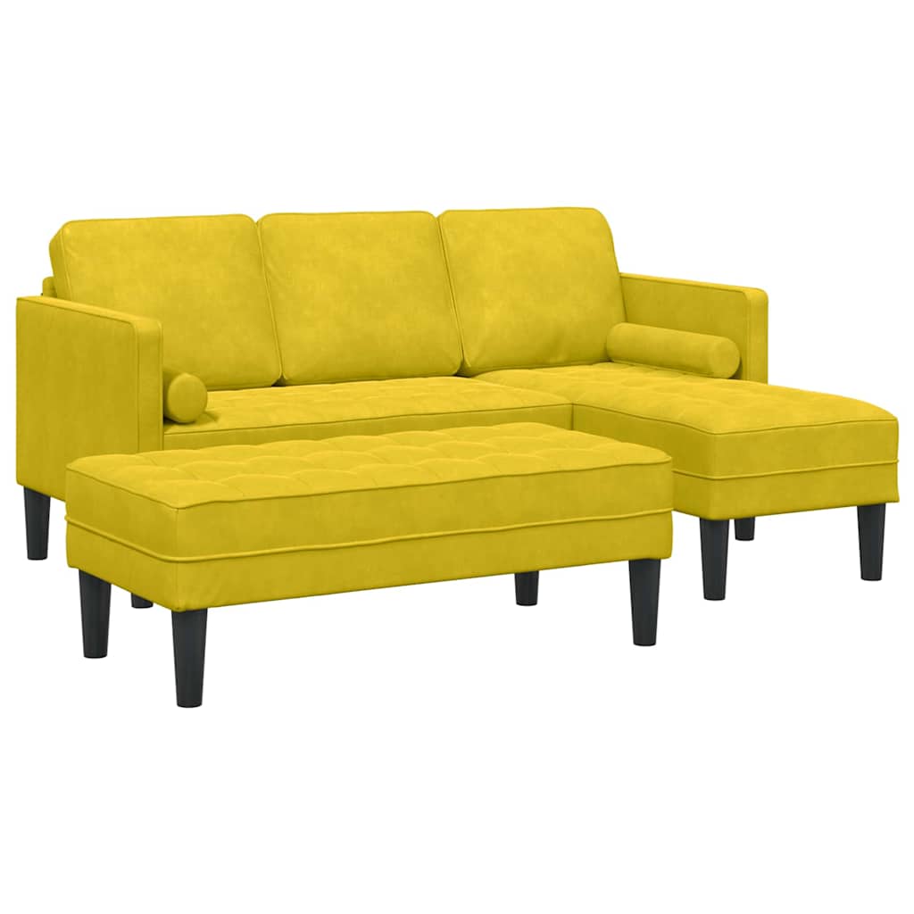 Sofa Set 2 pcs Gelb 173 x 131 x 67 cm Samt