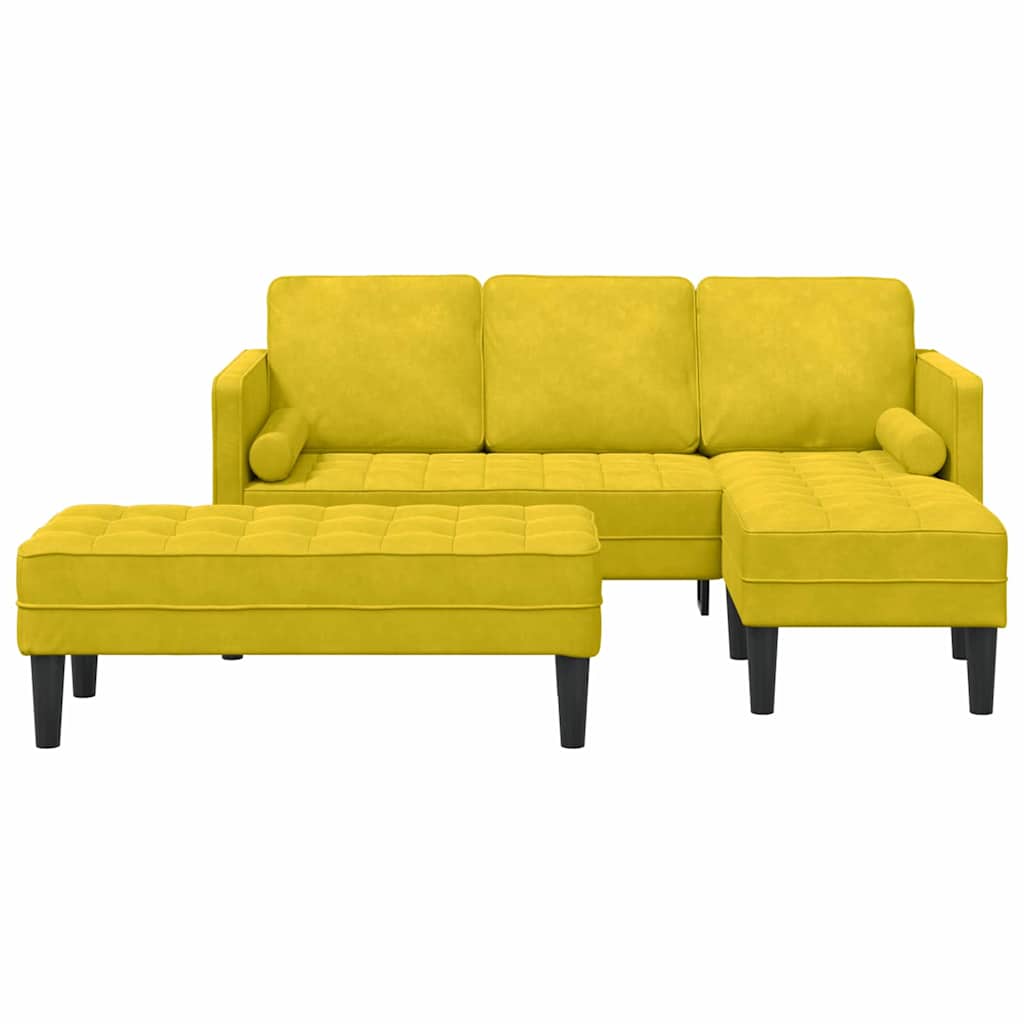 Sofa Set 2 pcs Gelb 173 x 131 x 67 cm Samt