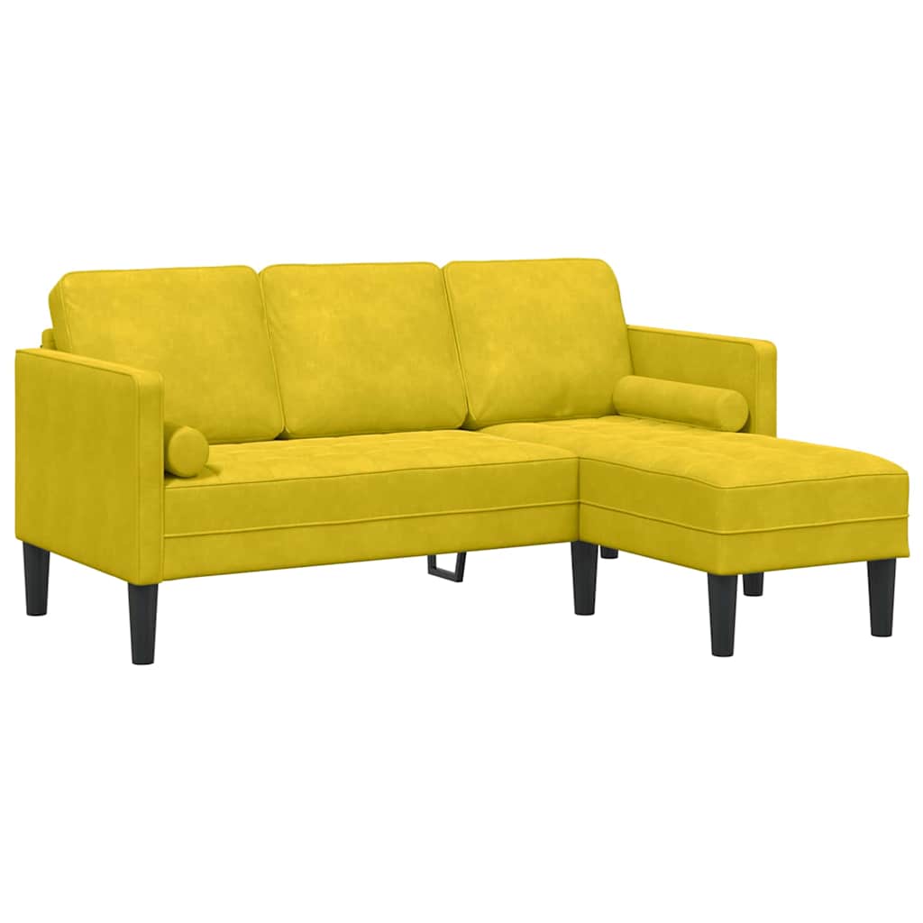 Sofa Set 2 pcs Gelb 173 x 131 x 67 cm Samt