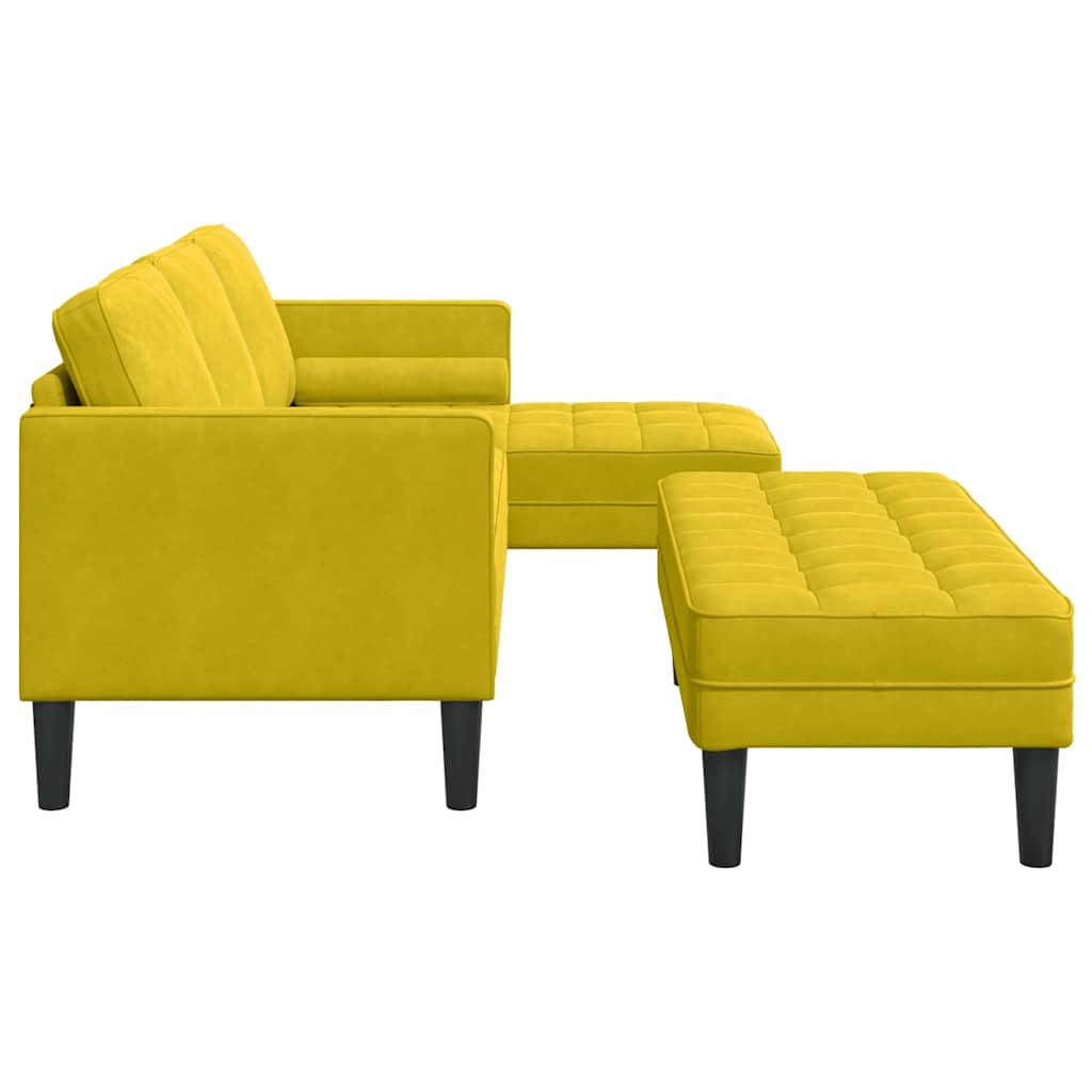 Sofa Set 2 pcs Gelb 173 x 131 x 67 cm Samt