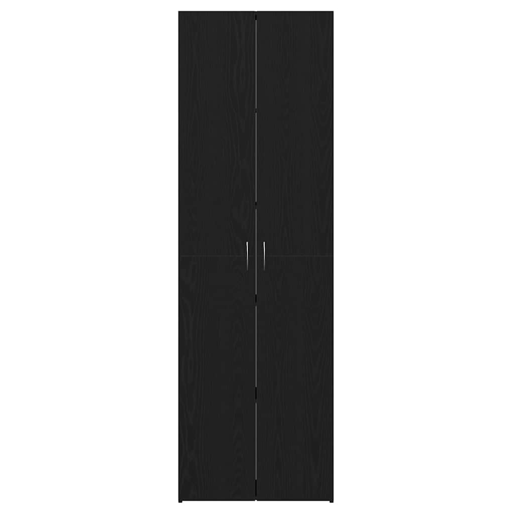 Armoire de bureau en chêne noir 60x32x190 cm, matériau à base de bois