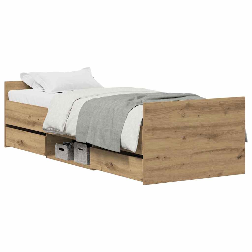 Bettgestell Artisan-Eiche 75 x 190 cm Holzwerkstoff